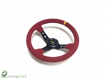 Рулевое колесо OMP style с выносом, замша, красный