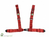 Ремни безопасности Takata style 4-х точечные, стандартный крепеж, красные