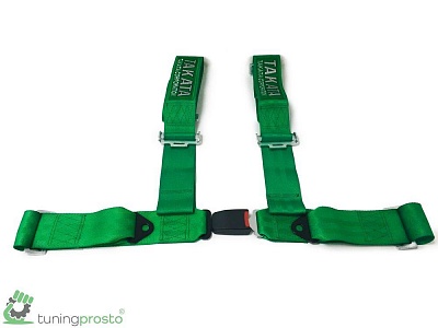 Ремни безопасности Takata style 4-х точечные, стандартный крепеж, зеленые