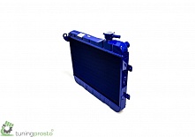 Радиатор медный ВАЗ 2107, двухрядный, синий