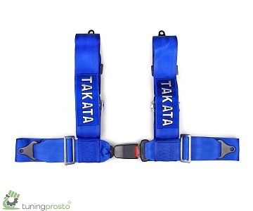 Ремни безопасности Takata style 4-х точечные, стандартный крепеж, синий