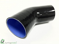 Патрубок силиконовый, 45 гр, 63 мм, черный