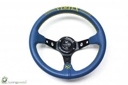 Рулевое колесо Vertex style, кожа, синий 